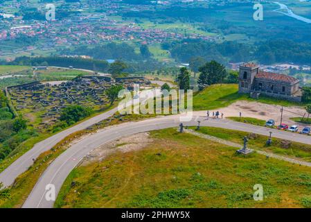 Alte keltische Stätte Castro de Santa Trega in der Nähe Einer Guarda in Spanien. Stockfoto