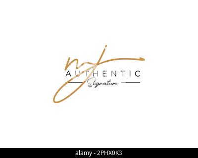 Letter MJ Signature Logo Vorlage Vektor Stock Vektor