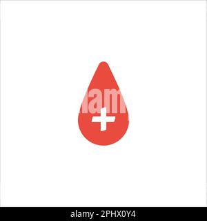 Blutspende mit Kreuz. Darstellung des Rohteilvektors isoliert auf weißem Hintergrund. Stock Vektor