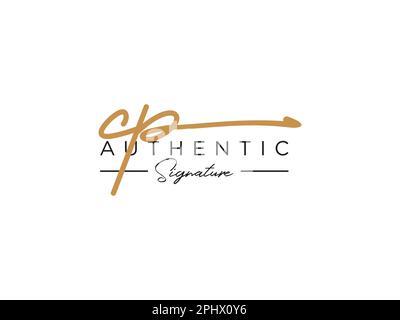 Letter CP Signature Logo Template Vektor Stock Vektor