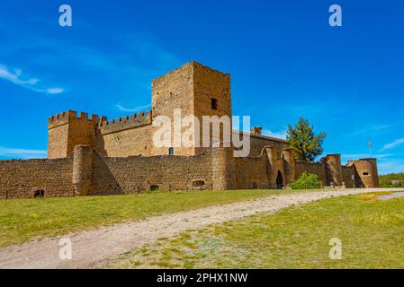 Castillo de Pedraza im Dorf Pedraza in Spanien. Stockfoto