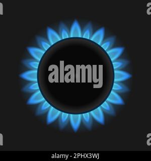 Blaue Gasflamme, Abbildung Vektor EPS10 Stock Vektor