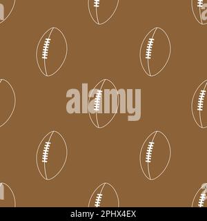 Nahtloses Muster mit Sportausrüstung. Illustration mit Bällen für american Football. Dekorative Tapete, gut zum Drucken geeignet Stock Vektor
