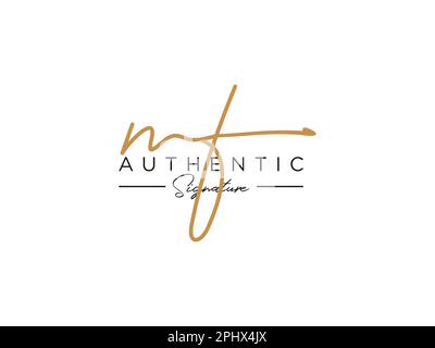 Brief MF Unterschrift Logo Vorlage Vektor Stock Vektor