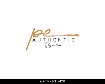 Buchstabe PE Unterschrift Logo Vorlage Vektor Stock Vektor
