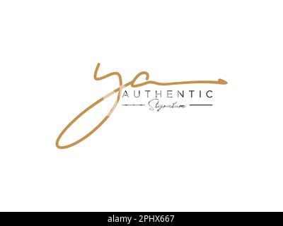 Buchstabe Ya Unterschrift Logo Vorlage Vektor Stock Vektor