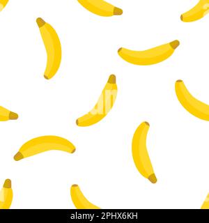 Reife Bananen, nahtloses Muster. Vektordarstellung. Flach Stock Vektor