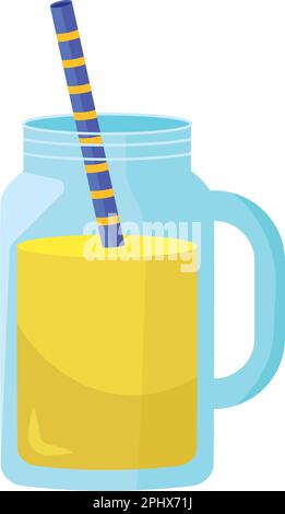 Erfrischendes Getränk im Glas mit Obst Stock Vektor