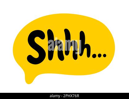 PSSST. Geräusche, die nach Stille rufen. Hey, sprich leiser. - Entschuldigen Sie mich. Bitte sei still, danke. Pssst-Text. Bedruckbares Grafik-T-Shirt. Design Stock Vektor