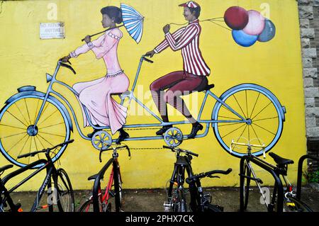 Farbenfrohe Wandmalereien in Brooklyn, New York. Stockfoto