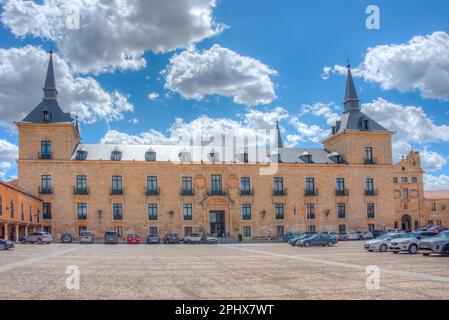 Blick auf den Parador von Lerma in Spanien. Stockfoto