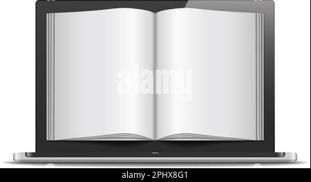 Magazin auf Laptop, Vektor EPS10-Abbildung Stock Vektor