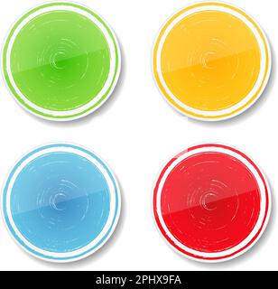 Vier farbige, von Hand gezeichnete Kreise, Vektor-EPS10-Darstellung Stock Vektor