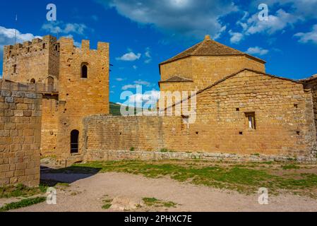 Schloss Loarre in der spanischen Provinz Aragon. Stockfoto