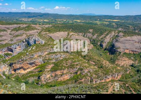 Tal von Rio Vero in der Nähe des spanischen Dorfes Alquezar. Stockfoto