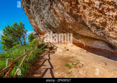 Ermita de Sant Onofre am Montserrat in Spanien. Stockfoto