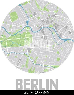 Minimalistisches Berliner Stadtplansymbol. Stock Vektor