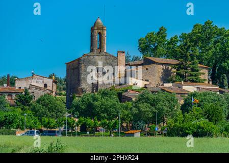 Kirche Sant Pere de Pubol in Spanien. Stockfoto