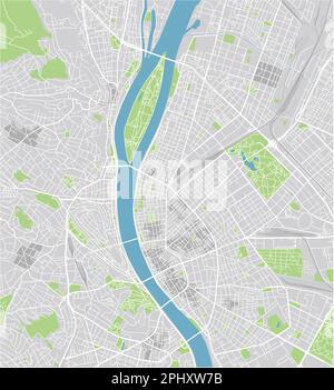 Vector Stadtplan von Budapest mit gut organisierten getrennten Schichten. Stock Vektor