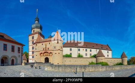 Innenhof der Festung Marienberg in Würzburg. Stockfoto
