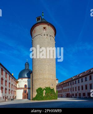 Innenhof der Festung Marienberg in Würzburg. Stockfoto