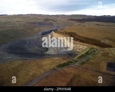 Glenmuckloch Offene Gießerei an der Stelle der Hydro X Prix Electric Offroad-Rallye. Stockfoto