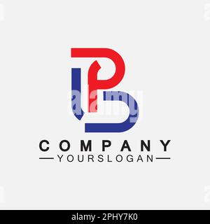 PB-Buchstabenlogo. Kreatives und minimalistisches BP PB Logo-Design Stock Vektor