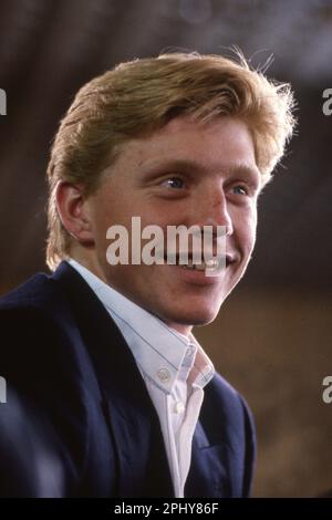 Boris BECKER, Deutschland, Tennisspieler, Tennis, privat, Hier bei den US Open in New York, Porträt, Halblängenporträt, 13. September 1985. Stockfoto