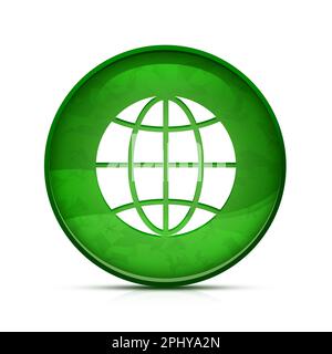 Websitesymbol auf eleganter, grüner, runder Schaltfläche Stockfoto