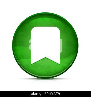 Lesezeichen-Symbol auf eleganter, grüner, runder Schaltfläche Stockfoto