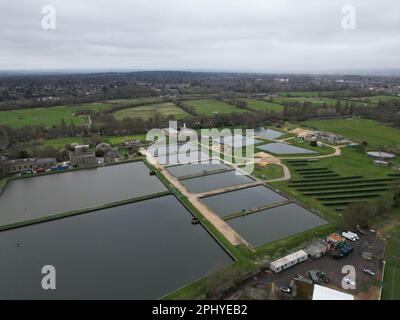 Walton Works Affinity Water Shepperton Surrey UK Drohne Luftaufnahme Stockfoto