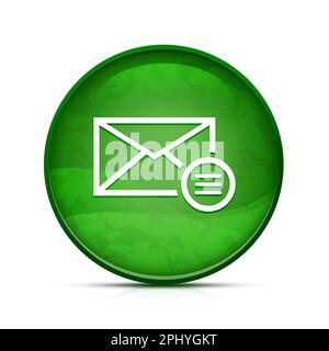 Symbol für E-Mail-Option auf eleganter, grüner, runder Schaltfläche Stockfoto
