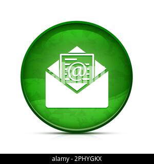 Newsletter-E-Mail-Symbol auf eleganter, grüner, runder Schaltfläche Stockfoto