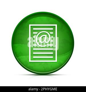 Symbol für E-Mail-Adressseite auf klassischer grüner runder Schaltfläche Stockfoto