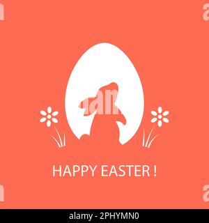 Frohe Ostern. Grußkarte auf rotem Hintergrund. Stock Vektor