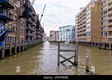 Buildings in China Wharf Bermondsey, River Thames - London, Vereinigtes Königreich, 1. vom Juni 2019 Stockfoto