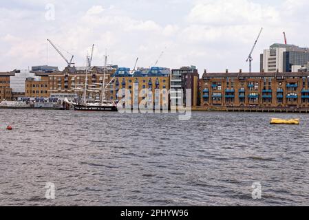 Bermondsey South East London von China Wharf, River Thames - London, Vereinigtes Königreich, 1. Juni 2019 Stockfoto