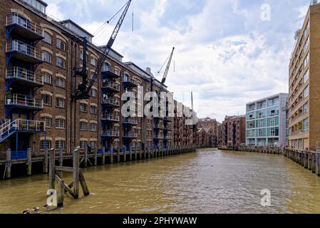 Buildings in China Wharf Bermondsey, River Thames - London, Vereinigtes Königreich, 1. vom Juni 2019 Stockfoto