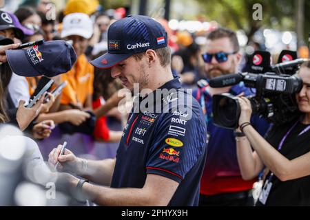 VERSTAPPEN Max (Ned), Red Bull Racing RB19, Portrait während der Formel 1 Rolex Australian Grand Prix 2023, 3. Runde der Formel-1-Weltmeisterschaft 2023 vom 31. März bis 2. April 2023 auf der Albert Park Circuit in Melbourne, Australien - Foto: Xavi Bonilla/DPPI/LiveMedia Stockfoto