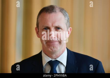 Edinburgh Scotland, Vereinigtes Königreich, 30. März 2023. Michael Matheson der Kabinettssekretär für NHS Recovery, Health and Social Care kommt zu Fragen des Ersten Ministers im schottischen Parlament. Live-Nachrichten von sst/alamy Stockfoto