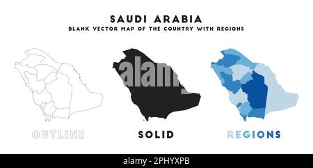Saudi-Arabien-Karte. Grenzen Saudi-Arabiens für Ihre Infografik. Vektor-Landesform. Vektorabbildung. Stock Vektor