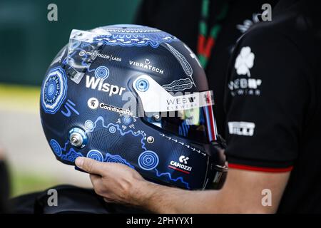 BOTTAS Valtteri (FIN), Alfa Romeo F1 Team Einsatz C43, Portraithelm, Casque, während der Formel 1 des australischen Grand Prix 2023, 3. Runde der Formel-1-Weltmeisterschaft 2023 von 31. März bis 2. April 2023 auf der Albert Park Circuit in Melbourne, Australien – Foto: Xavi Bonilla/DPPI/LiveMedia Stockfoto