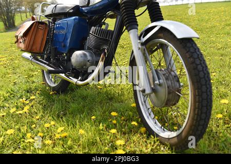 Oldtimer, DDR Motorrad MZ TS 125, 150, aus Zschopau, Sachsen, Deutschland Stockfoto