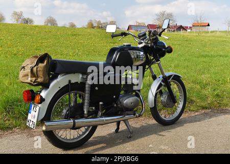 Oldtimer, DDR Motorrad MZ TS 125, 150, aus Zschopau, Sachsen, Deutschland Stockfoto