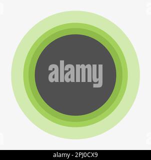 Mehrfarbige abstrakte Darstellung in Form von Kreisen mit unterschiedlichem Durchmesser in unterschiedlichen Höhen voneinander. Volumeneffekt und viel Luft für Stockfoto