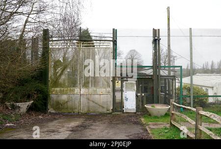 Ein Blick auf HMP Northeye in Bexhill-on-Sea, East Sussex, einer der möglichen Orte, die für die Unterbringung von Asylbewerbern genutzt werden, die nach Großbritannien kommen. Die Minister haben Pläne enthüllt, Asylbewerber trotz rechtlicher Drohungen von lokalen Konservativen in stillgelegten Militärstützpunkten unterzubringen, um ihren "lebenswichtigen Lebensbedürfnissen und mehr" gerecht zu werden. Bis zu 3.700 Personen werden in RAF Wethersfield in Essex und RAF Scampton in Lincolnshire untergebracht, weitere 1.200 Personen werden in Northeye in East Sussex untergebracht. Foto: Donnerstag, 30. März 2023. Stockfoto