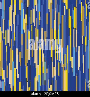 Nahtlose Vektor abstrakte blaue und gelbe vertikale Linien Textilverpackungen. Vektordarstellung Stock Vektor