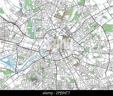 Farbenfroher Stadtplan von Manchester Stock Vektor