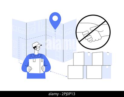 Berührungslose Abholung und Lieferung abstrakte Konzept Vektor Illustration. Stock Vektor