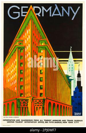 Deutschland, Vintage-Reiseposter, Hamburg von Willy Dzubas, 1932 Stockfoto